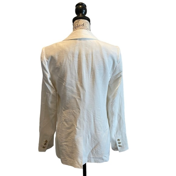 LOFT Ann Taylor Suit Jacket Blazer White Size 6 NWT Texture crinkle Office - Picture 4 of 10